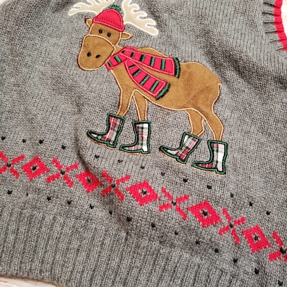 GOOD LAD Reindeer Gray Sweater Knit Vest 2T - Picture 2 of 4